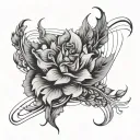 intuition using flowing lines tattoo design idea