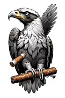 eagle cigar whiskey tattoo design idea