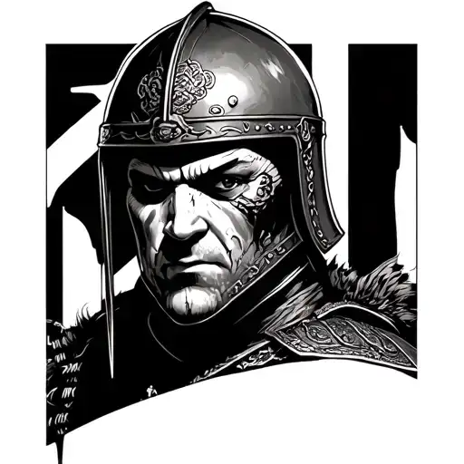 hannibal lecter with helmet samurai tattoo design idea