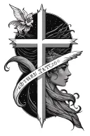 southern cross constilation going up side boob tattoo design idea