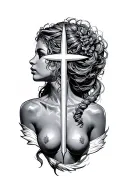 southern cross constilation going up side boob tattoo design idea