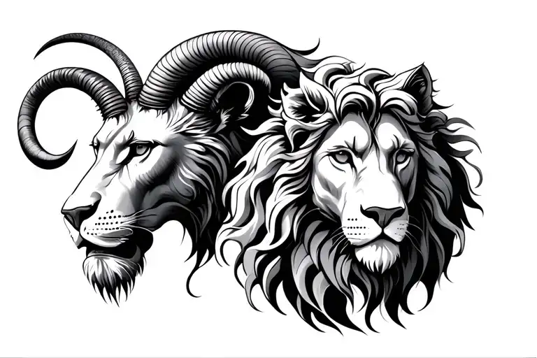 Leo, Capricorn and Gemini zodiac symbol tattoo design idea
