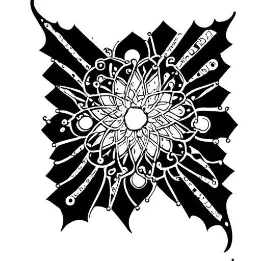 simple elegant ketamine molecular structure tattoo design idea