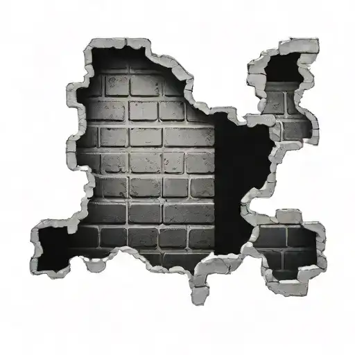 brick wall tattoo design idea
