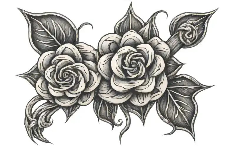 Witch's knot plus a flower tattoo design idea