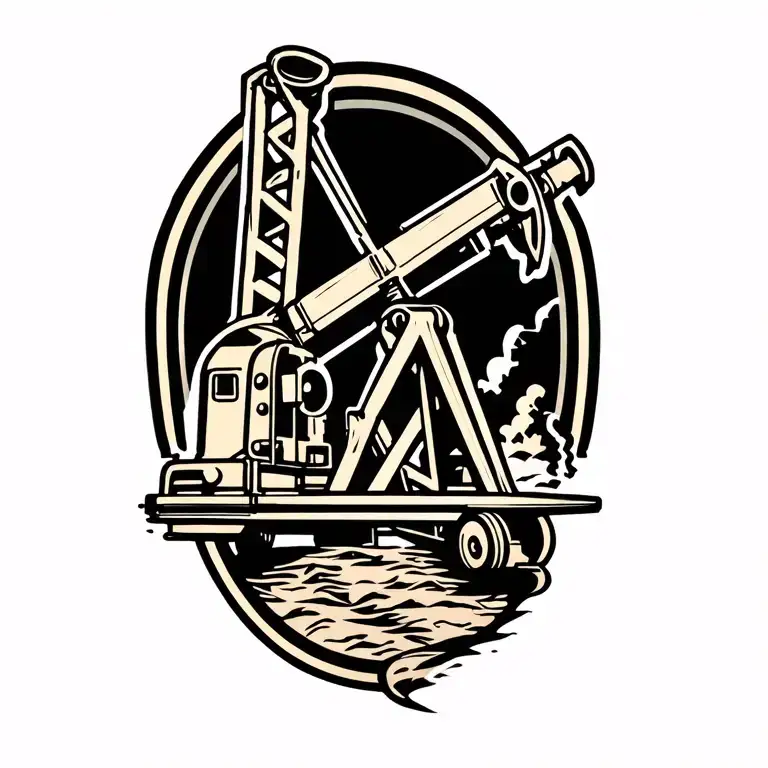 oilfield pump jack tattoo design idea