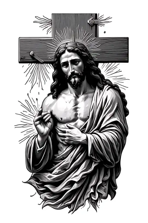 Jesus Christ crusifix tattoo design idea