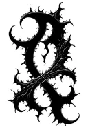 "Create an unusual symbol that embodies the themes of darkness, despair, destruction, fear, and the power of magic.  tattoo design idea