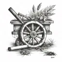 cigarette and wagon wheel  tattoo design idea
