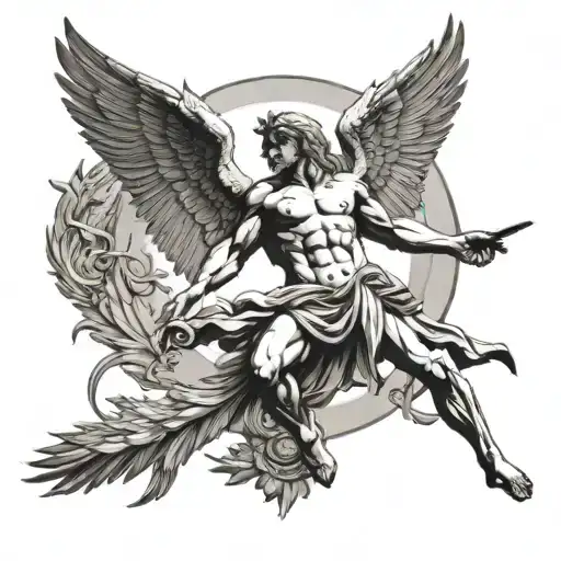 Icarus infront of sun tattoo design idea