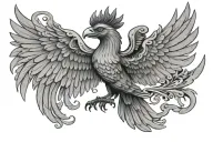traditional liver bird, wings spread  tattoo design idea