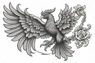traditional liver bird, wings spread  tattoo design idea