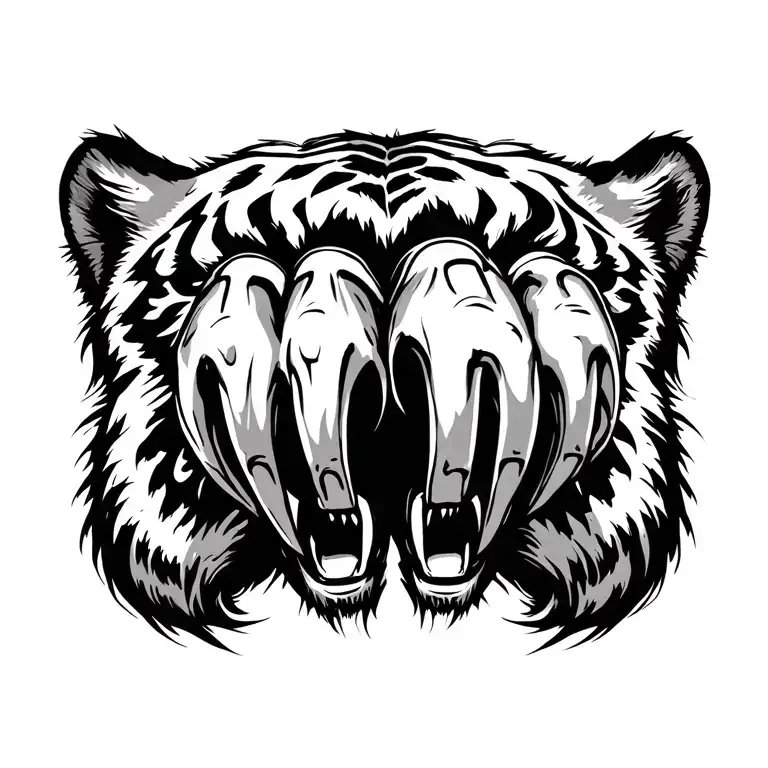 tiger hand claw mark tattoo design idea