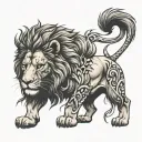 Realistic lion with scars  tattoo design idea