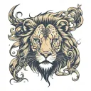 Realistic lion with scars  tattoo design idea