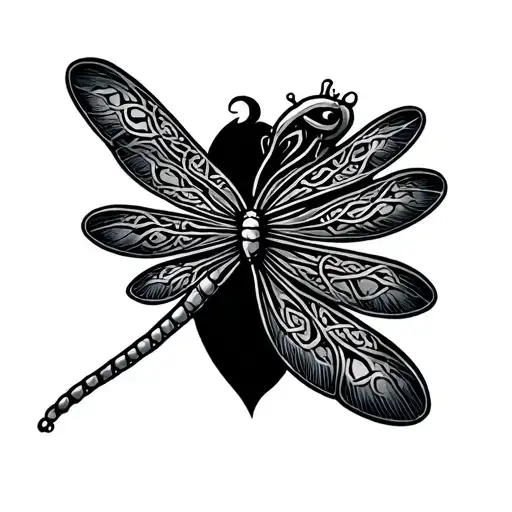 Celtic Dragonfly tattoo design idea