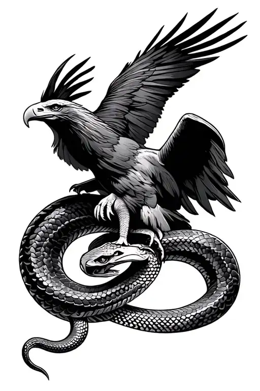 Eagle and Snake tattoo design idea
