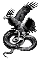Eagle and Snake tattoo design idea