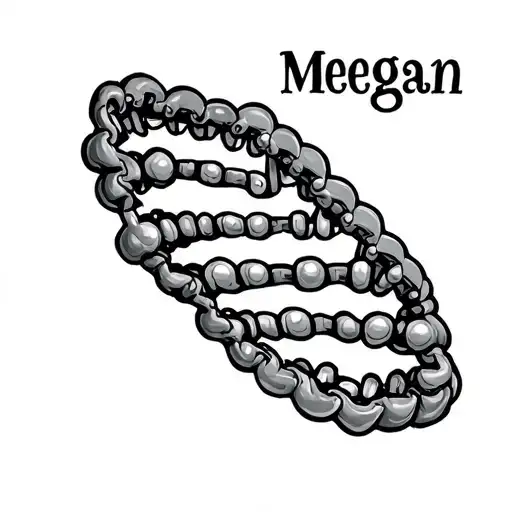 dna molecule with the name "Megan" tattoo design idea