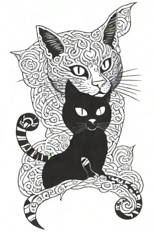 chesire cat evil tattoo design idea