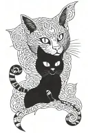 chesire cat evil tattoo design idea