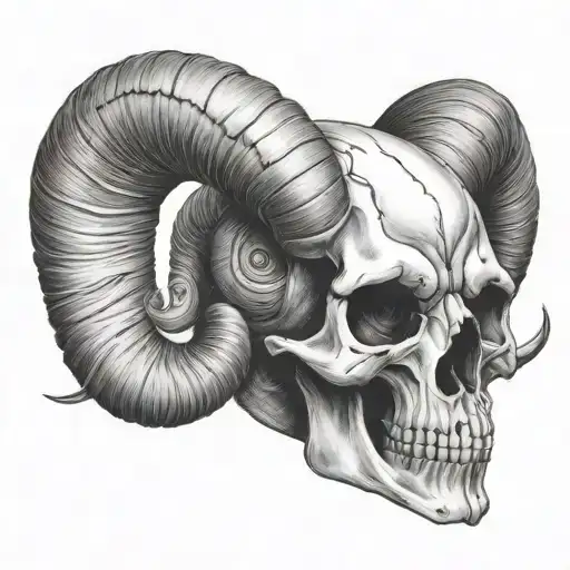Aries Skull tattoo design idea