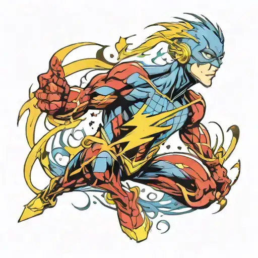 super hero flash with autism symbol tattoo design idea