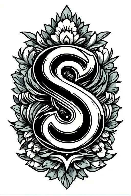 Symmetrical womb tattoo for the initial S tattoo design idea