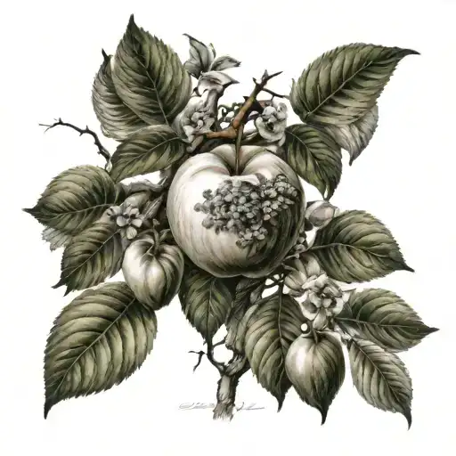 an apple tree tattoo design idea