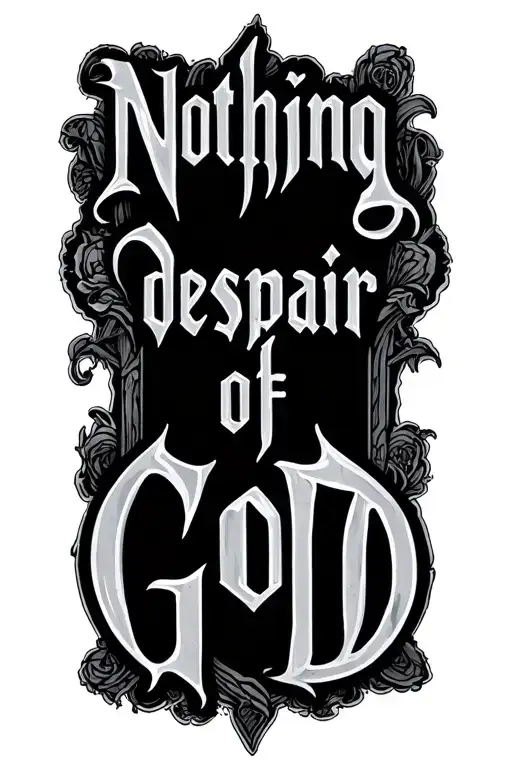 "Nothing despair of God" Gothic Font tattoo design idea