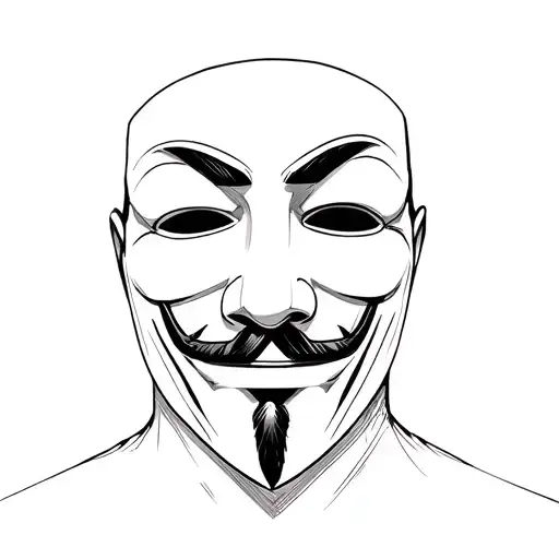 a person wearing a v for vendetta mask tattoo design idea