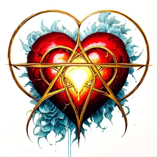 heartagram tattoo design idea