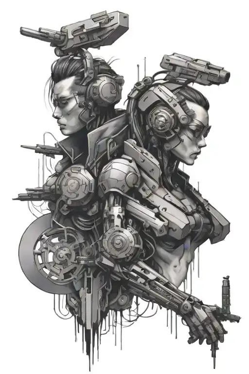 Cyberpunk tattoo design idea