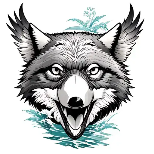 orca, wolf, philippine eagle tattoo design idea