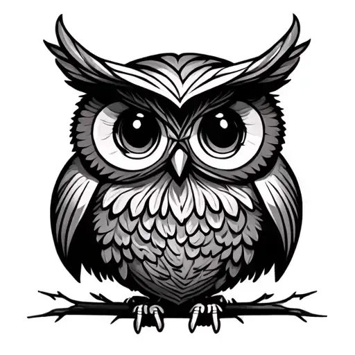 Cute Owl tattoo design idea