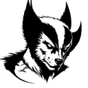 realistic Wolverine animal silhouette looking to right  tattoo design idea