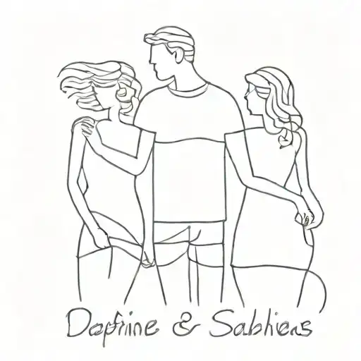 family, names Markus, Daphne and Samuel Elias tattoo design idea