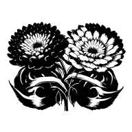 Japanese chrysanthemums have human claw marks inside. tattoo design idea