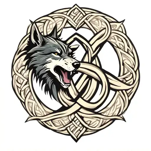 celtic love knot family rune and celtic wolf head tattoo design idea