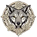 celtic love knot family rune and celtic wolf head tattoo design idea