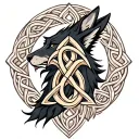 celtic love knot family rune and celtic wolf head tattoo design idea