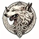 celtic love knot family rune and celtic wolf head tattoo design idea