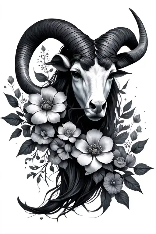 aries gemini taurus astrological with flowers intertwined tattoo design idea