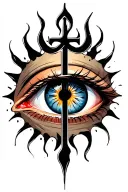 eye with cross in it tattoo design idea