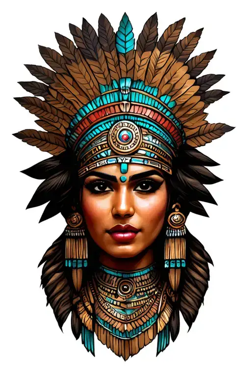 Aztec princess  tattoo design idea