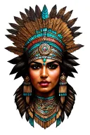Aztec princess  tattoo design idea