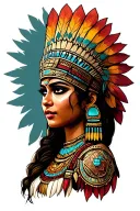 Aztec princess  tattoo design idea