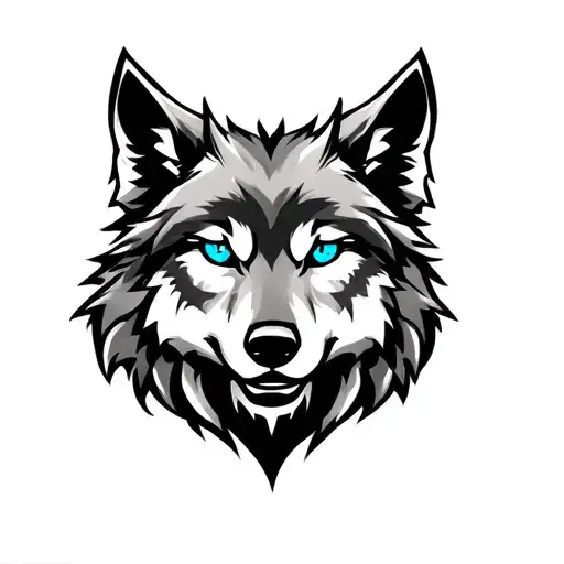 Wolf With Blue Eyes On Armor Tattoo Design Featuring Celtic Trinity Knot Tattoo tattoo design idea