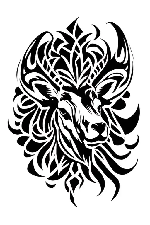 moose head mix tattoo design idea