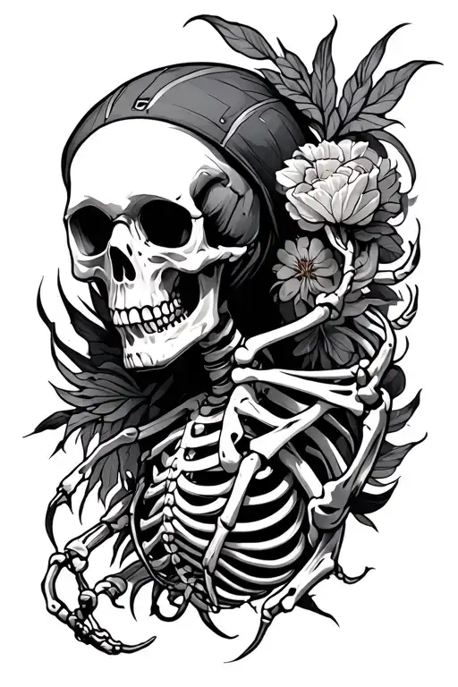 cybersiglism skeleton tattoo design idea